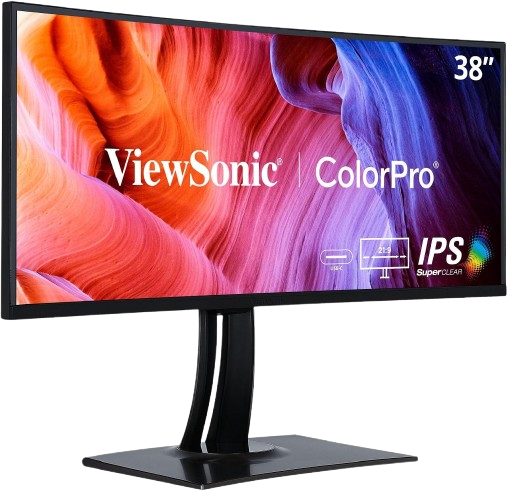 Monitor profesional ultrawide 21:9 de 38 pulgadas ViewSonic ColorPro VP3881A WQHD+ con USB-C y Ethernet