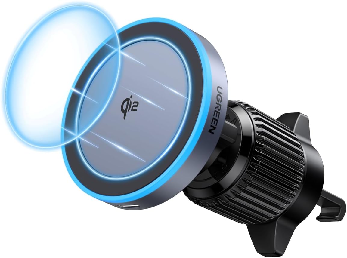 UGREEN MagFlow Cargador Coche Qi2 15W