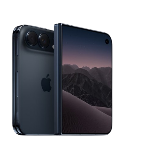 Nuevo iPhone Duo en acabado Cielo nocturno con titanio oscuro y pantalla exterior