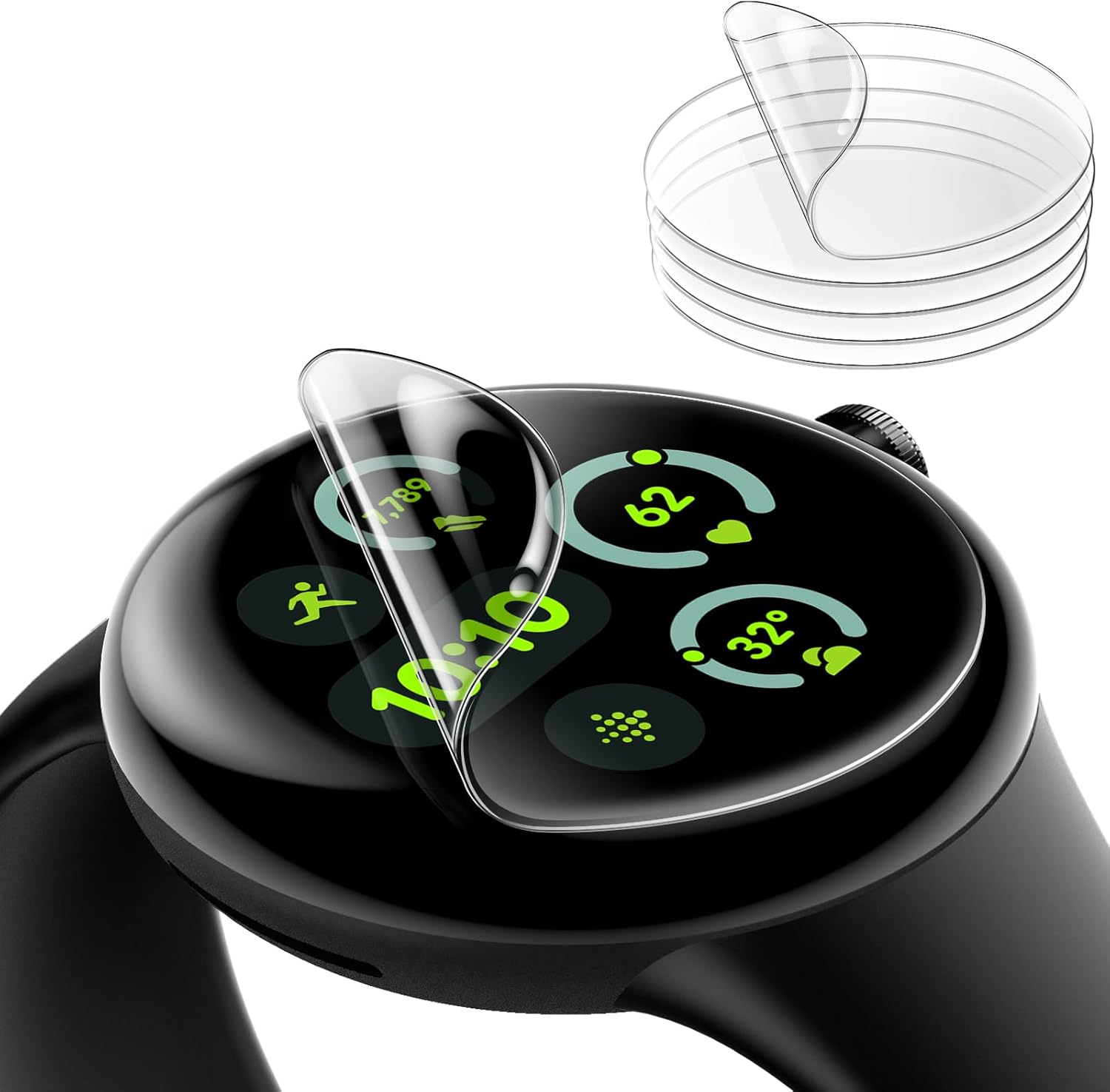 Protector de pantalla JETech TPU flexible para Google Pixel Watch 4 3 2 1 41mm