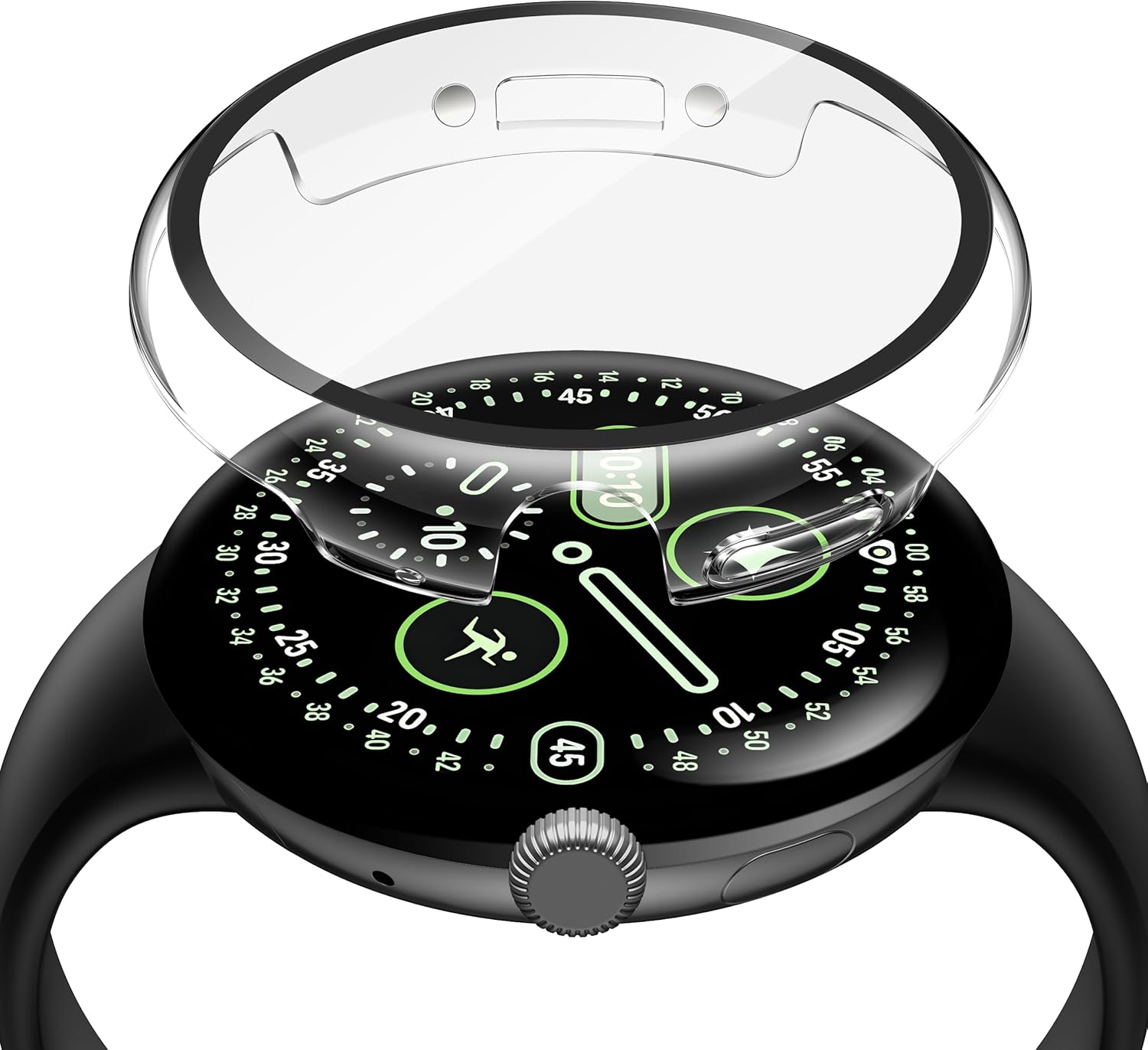 Funda Misxi 2 piezas transparente 9H para Google Pixel Watch 4 41mm