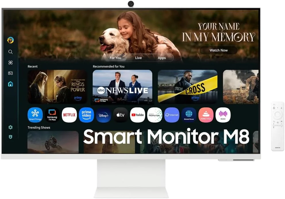 Samsung Smart Monitor M8 monitor inteligente con webcam streaming sin PC