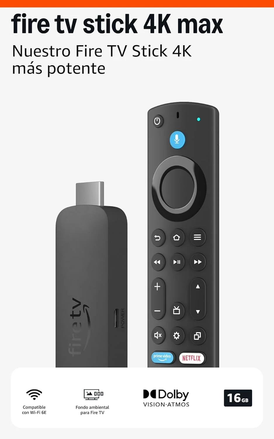 Amazon Fire TV Stick 4K Max streaming universal compatible con cualquier televisor