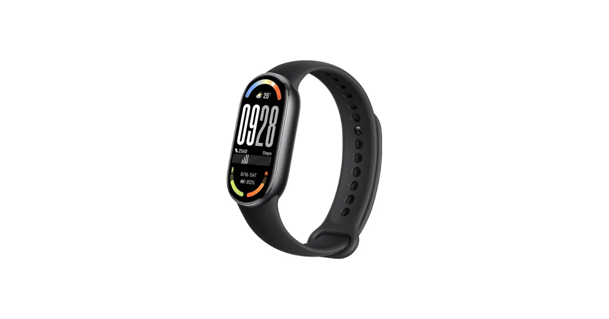 Xiaomi Smart Band 10 con formato de pulsera estilizada, pantalla AMOLED de alta nitidez y correa deportiva
