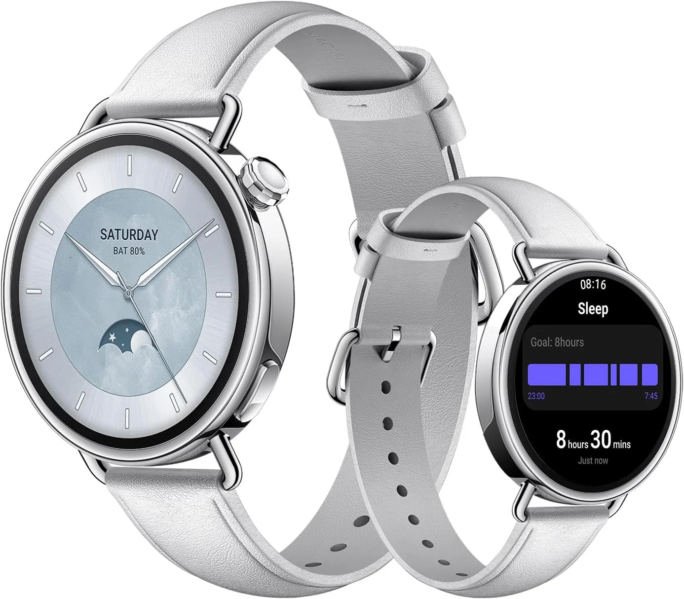 Xiaomi Watch S4 con diseño clásico plateado, bisel intercambiable y correa de cuero premium