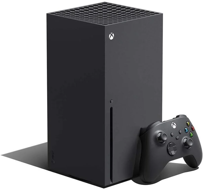 Consola Xbox Series X en color negro con mando inalámbrico